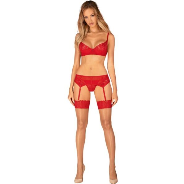 OBSESSIVE - INGRIDIA ENSEMBLE TROIS PIÈCES ROUGE XS/S-OBSESSIVE SETS-sextoys-lingerie-bdsm-hygiène-sexshop