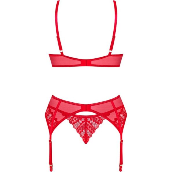 OBSESSIVE - INGRIDIA ENSEMBLE TROIS PIÈCES ROUGE XS/S-OBSESSIVE SETS-sextoys-lingerie-bdsm-hygiène-sexshop