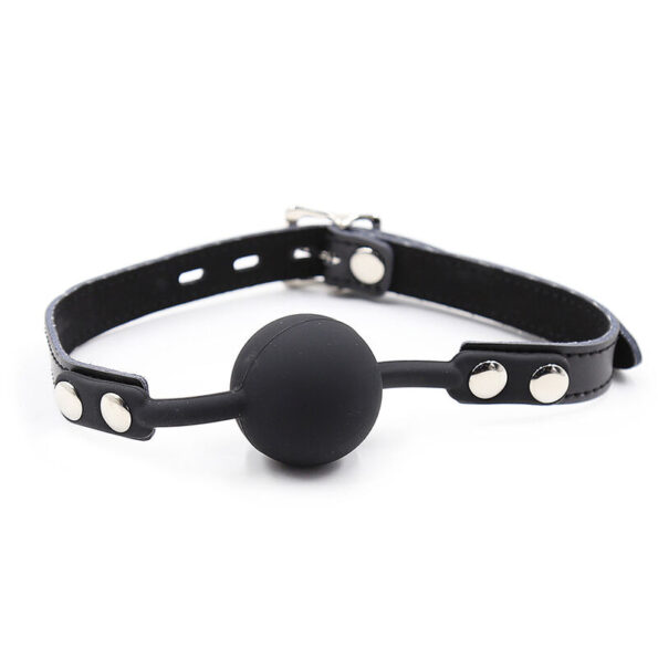 OHMAMA FETISH - BÂILLON BALLE EN SILICONE AVEC CEINTURE EN CUIR (CADENAS INCLUS)-OHMAMA FETISH-sextoys-lingerie-bdsm-hygiène-sexshop