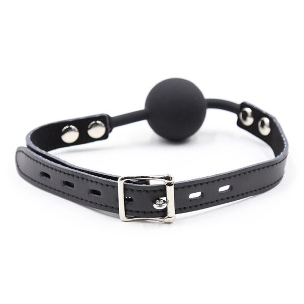 OHMAMA FETISH - BÂILLON BALLE EN SILICONE AVEC CEINTURE EN CUIR (CADENAS INCLUS)-OHMAMA FETISH-sextoys-lingerie-bdsm-hygiène-sexshop