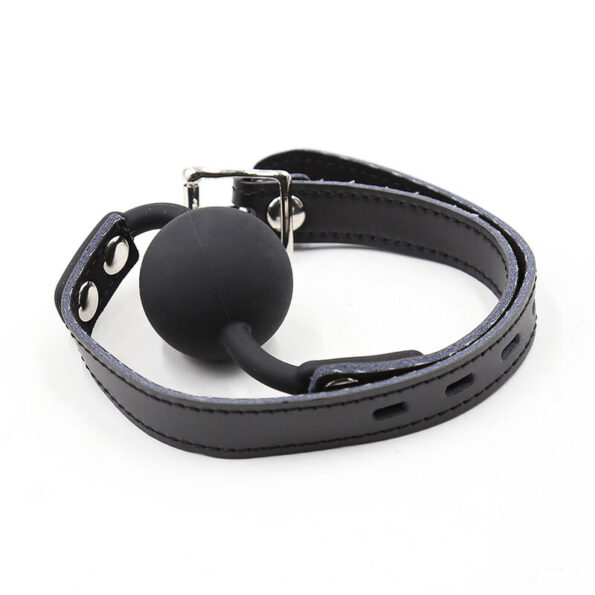 OHMAMA FETISH - BÂILLON BALLE EN SILICONE AVEC CEINTURE EN CUIR (CADENAS INCLUS)-OHMAMA FETISH-sextoys-lingerie-bdsm-hygiène-sexshop