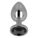 OHMAMA – PLUG ANAL AVEC CRISTAL NOIR 8 CM