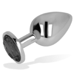 OHMAMA – PLUG ANAL AVEC CRISTAL NOIR 8 CM