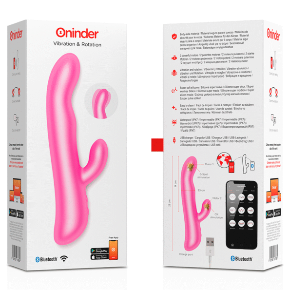 ONINDER - OSLO VIBRATION ET ROTATION ROSE - APPLICATION GRATUITE-ONINDER-sextoys-lingerie-bdsm-hygiène-sexshop
