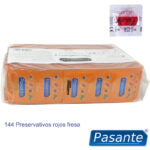 PASANTE – PRÉSERVATIFS SAVEUR FRAISE SAC 144 UNITÉS