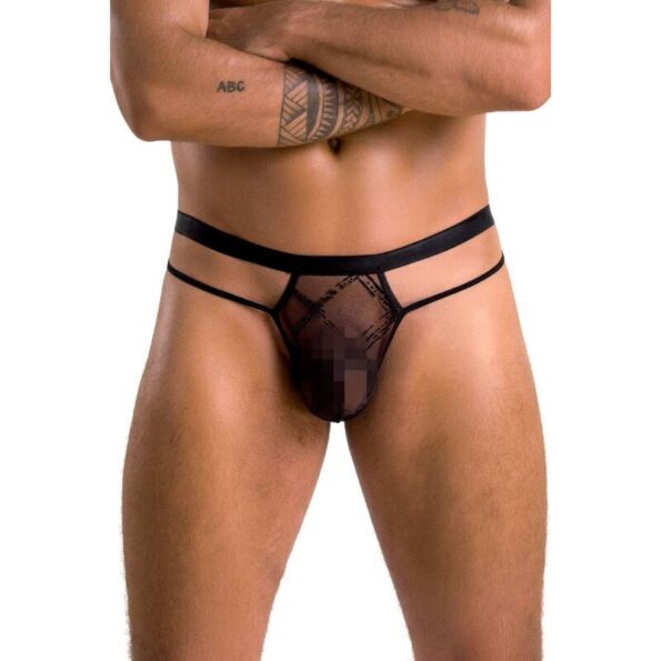 PASSION - 029 STRING COLLIN NOIR L/XL-PASSION MEN-sextoys-lingerie-bdsm-hygiène-sexshop