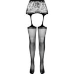 PASSION – COLLANT NOIR AVEC JARRETIÈRE S028 TAILLE UNIQUE