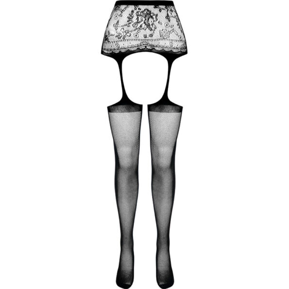 PASSION - COLLANT NOIR AVEC JARRETIÈRE S028 TAILLE UNIQUE-PASSION WOMAN GARTER & STOCK-sextoys-lingerie-bdsm-hygiène-sexshop