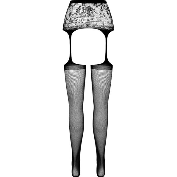 PASSION - COLLANT NOIR AVEC JARRETIÈRE S028 TAILLE UNIQUE-PASSION WOMAN GARTER & STOCK-sextoys-lingerie-bdsm-hygiène-sexshop