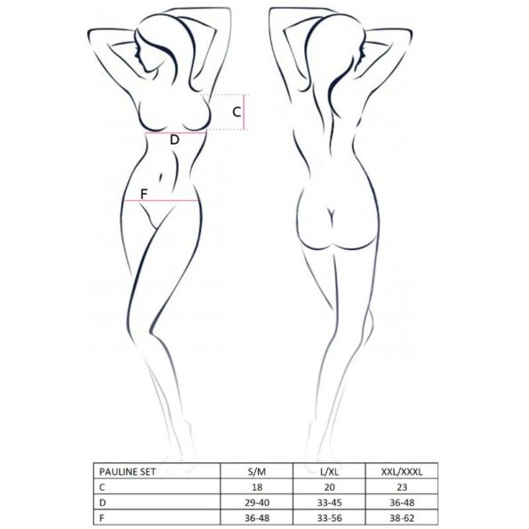 PASSION - FEMME PAULINE ENSEMBLE 3 PIÈCES TAILLE S/M-PASSION WOMAN SETS-sextoys-lingerie-bdsm-hygiène-sexshop