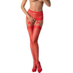 PASSION - S027 BAS ROUGES AVEC JARRETIÈRE TAILLE UNIQUE-PASSION WOMAN GARTER & STOCK-sextoys-lingerie-bdsm-hygiène-sexshop
