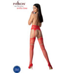 PASSION – S030 BAS ROUGES AVEC JARRETIÈRE TAILLE UNIQUE