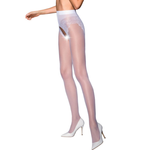 PASSION - TIOPEN 006 COLLANT BLANC 1/2 30 DEN-PASSION WOMAN GARTER & STOCK-sextoys-lingerie-bdsm-hygiène-sexshop