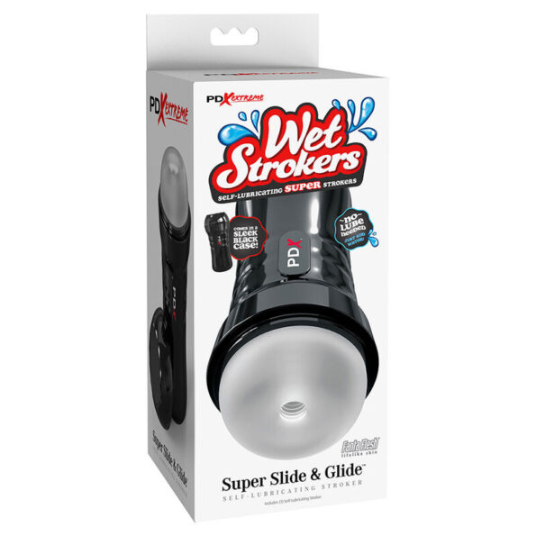 PDX EXTREME - SLIDE & GLIDE MASTURBATEUR AUTOLUBRIFIANT TRANSPARENT-PDX EXTREME-sextoys-lingerie-bdsm-hygiène-sexshop