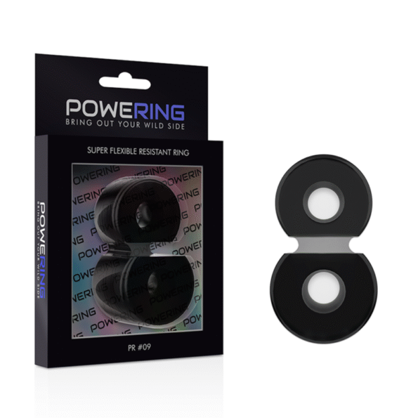 POWERING - ANNEAU PÉNIS DOUBLE SUPER FLEXIBLE ET RÉSISTANT PR09 NOIR-POWERING-sextoys-lingerie-bdsm-hygiène-sexshop