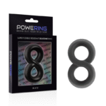 POWERING – ANNEAU PÉNIS ET TESTICULES SUPER FLEXIBLE ET RÉSISTANT PR12 NOIR