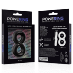 POWERING – ANNEAU PÉNIS ET TESTICULES SUPER FLEXIBLE ET RÉSISTANT PR12 NOIR
