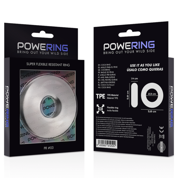 POWERING - ANNEAU PÉNIS SUPER FLEXIBLE ET RÉSISTANT 5CM PR03 CLAIR-POWERING-sextoys-lingerie-bdsm-hygiène-sexshop