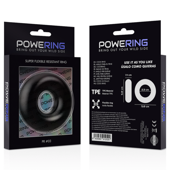 POWERING - ANNEAU PÉNIS SUPER FLEXIBLE ET RÉSISTANT 5CM PR03 NOIR-POWERING-sextoys-lingerie-bdsm-hygiène-sexshop