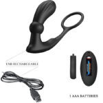 PRETTY LOVE – ANNEAU ANAL ET VIBRATEUR WARREN NOIR