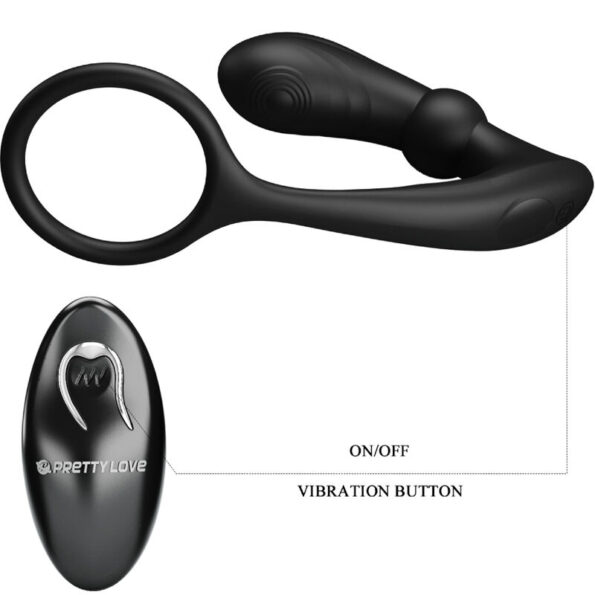 PRETTY LOVE - ANNEAU ANAL ET VIBRATEUR WARREN NOIR-PRETTY LOVE BOTTOM-sextoys-lingerie-bdsm-hygiène-sexshop