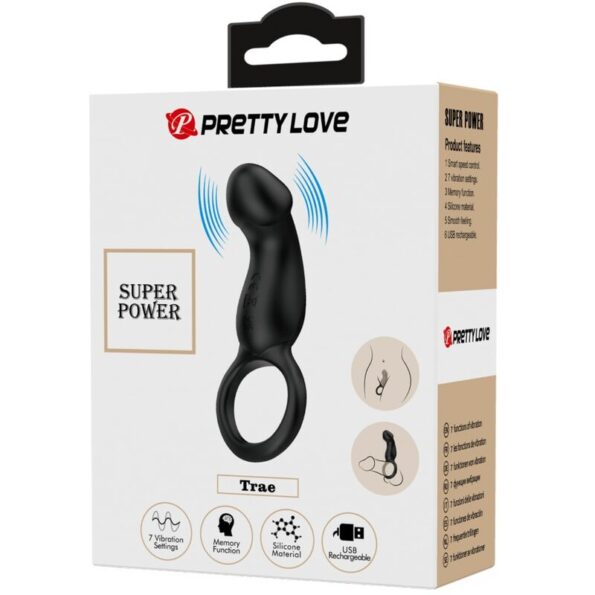 PRETTY LOVE - ANNEAU ANAL ET VIBRATEUR WARREN NOIR-PRETTY LOVE BOTTOM-sextoys-lingerie-bdsm-hygiène-sexshop