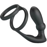PRETTY LOVE - ANNEAU PÉNIS EMONI + PLUG ANAL 12 VIBRATIONS NOIR-PRETTY LOVE-sextoys-lingerie-bdsm-hygiène-sexshop