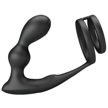 PRETTY LOVE - ANNEAU PÉNIS MARSHALL AVEC PLUG ANAL VIBRANT AVEC TÉLÉCOMMANDE-PRETTY LOVE MALE-sextoys-lingerie-bdsm-hygiène-sexshop