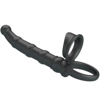 PRETTY LOVE - ANNEAU PÉNIS VIBRANT TATUM AVEC PLUG 10 VIBRATIONS NOIR-PRETTY LOVE-sextoys-lingerie-bdsm-hygiène-sexshop