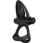 PRETTY LOVE - ANNEAU VIBRANT 10 VIBRATIONS SILICONE NOIR-PRETTY LOVE MALE-sextoys-lingerie-bdsm-hygiène-sexshop