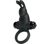 PRETTY LOVE - ANNEAU VIBRANT + STIMULATEUR DE CLITORIS RABBIT 10 VIBRATIONS NOIR-PRETTY LOVE-sextoys-lingerie-bdsm-hygiène-sexshop