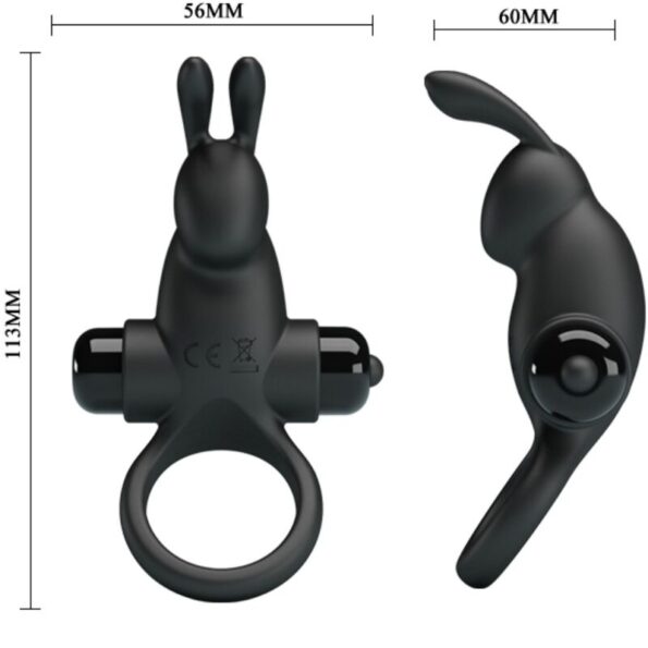 PRETTY LOVE - ANNEAU VIBRANT + STIMULATEUR DE CLITORIS RABBIT 10 VIBRATIONS NOIR-PRETTY LOVE-sextoys-lingerie-bdsm-hygiène-sexshop