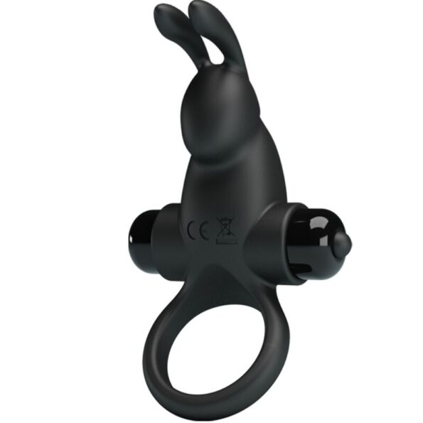 PRETTY LOVE - ANNEAU VIBRANT + STIMULATEUR DE CLITORIS RABBIT 10 VIBRATIONS NOIR-PRETTY LOVE-sextoys-lingerie-bdsm-hygiène-sexshop