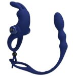 PRETTY LOVE - AYAD ANNEAU VIBRATEUR LAPIN AVEC PLUG BLEU-PRETTY LOVE MALE-sextoys-lingerie-bdsm-hygiène-sexshop