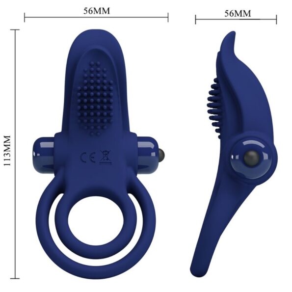 PRETTY LOVE - BRONSON BAGUE DOUBLE AVEC VIBRATION BLEU-PRETTY LOVE MALE-sextoys-lingerie-bdsm-hygiène-sexshop