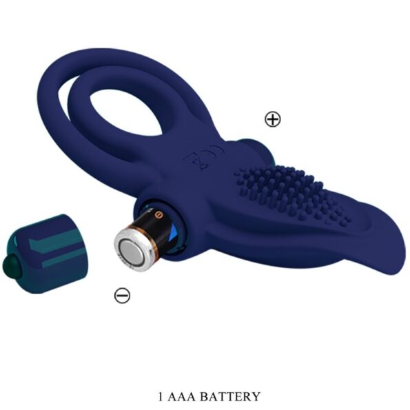 PRETTY LOVE - BRONSON BAGUE DOUBLE AVEC VIBRATION BLEU-PRETTY LOVE MALE-sextoys-lingerie-bdsm-hygiène-sexshop