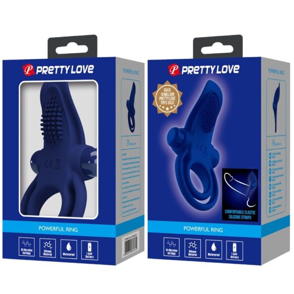 PRETTY LOVE - BRONSON BAGUE DOUBLE AVEC VIBRATION BLEU-PRETTY LOVE MALE-sextoys-lingerie-bdsm-hygiène-sexshop