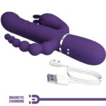 PRETTY LOVE – CAMMY TRIPLE VIBRATEUR MULTIFONCTION 4 EN 1 VIOLET