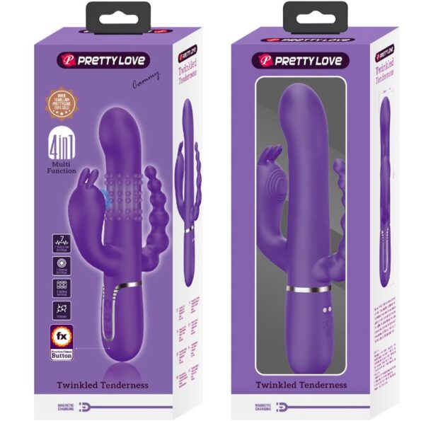 PRETTY LOVE - CAMMY TRIPLE VIBRATEUR MULTIFONCTION 4 EN 1 VIOLET-PRETTY LOVE FLIRTATION-sextoys-lingerie-bdsm-hygiène-sexshop