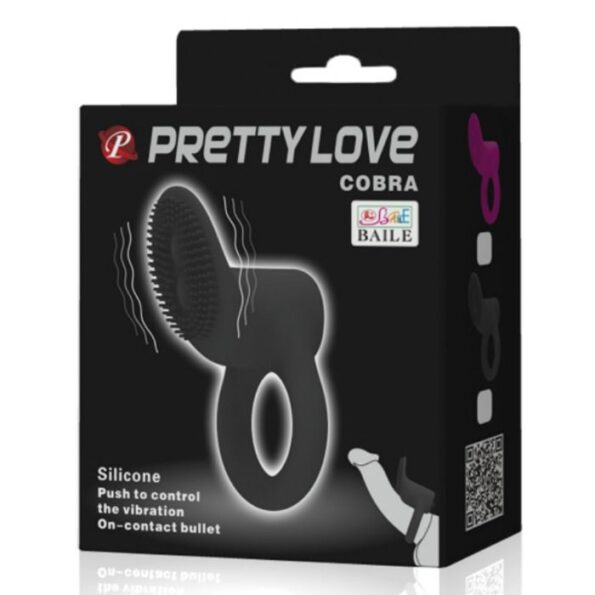 PRETTY LOVE - COBRA ANNEAU VIBRATEUR NOIR-PRETTY LOVE MALE-sextoys-lingerie-bdsm-hygiène-sexshop