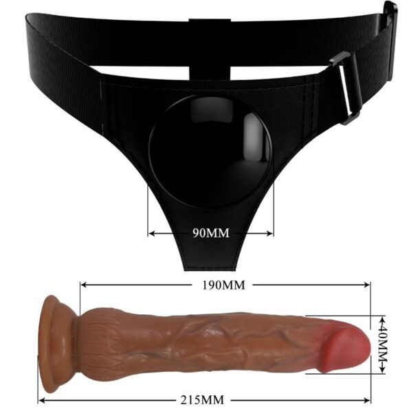 PRETTY LOVE - CULOTTE HARNAIS UNIVERSELLE KYTON AVEC GODE SQUIRTING 19 CM MULATO-PRETTY LOVE-sextoys-lingerie-bdsm-hygiène-sexshop