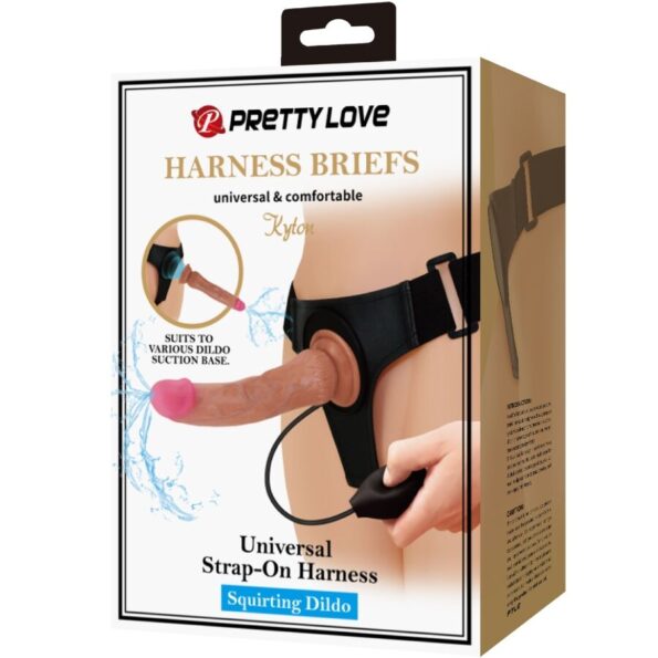 PRETTY LOVE - CULOTTE HARNAIS UNIVERSELLE KYTON AVEC GODE SQUIRTING 19 CM MULATO-PRETTY LOVE-sextoys-lingerie-bdsm-hygiène-sexshop