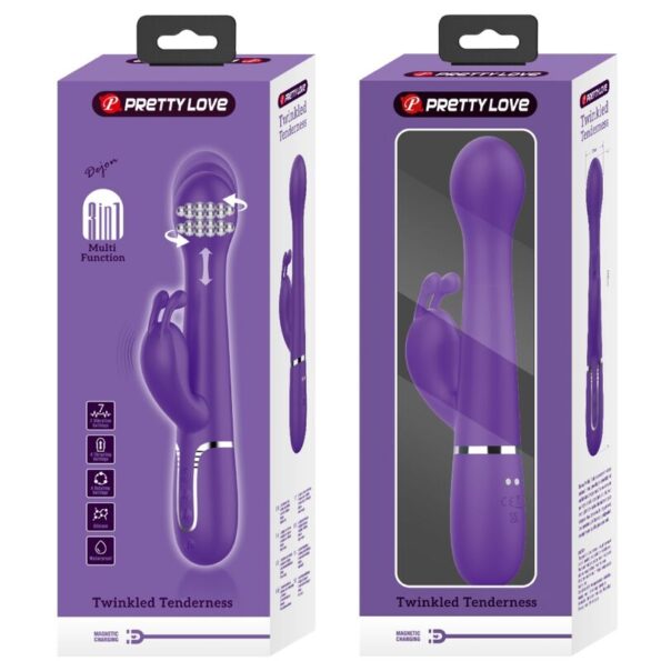 PRETTY LOVE - DEJON VIBRATEUR RABBIT 3 EN 1 MULTIFONCTION VIOLET-PRETTY LOVE FLIRTATION-sextoys-lingerie-bdsm-hygiène-sexshop