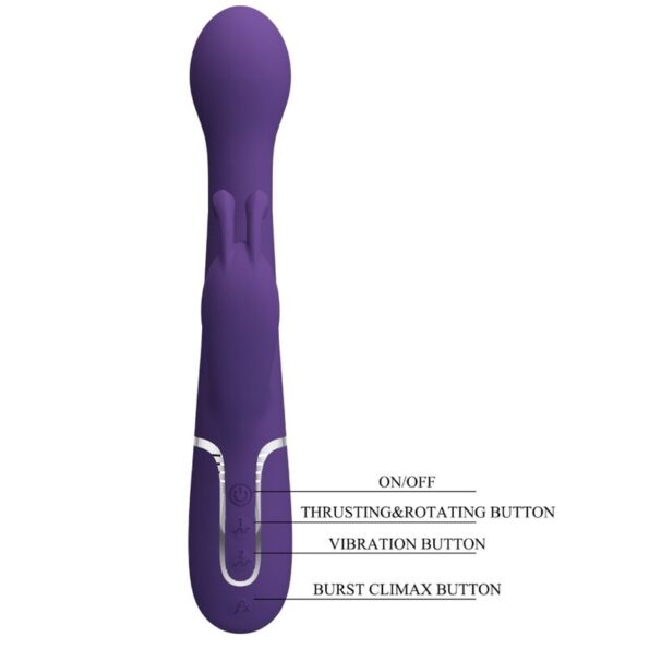 PRETTY LOVE - DEJON VIBRATEUR RABBIT 3 EN 1 MULTIFONCTION VIOLET-PRETTY LOVE FLIRTATION-sextoys-lingerie-bdsm-hygiène-sexshop