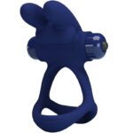 PRETTY LOVE - FRANCISCO DOUBLE ANNEAU VIBRANT LAPIN BLEU-PRETTY LOVE MALE-sextoys-lingerie-bdsm-hygiène-sexshop