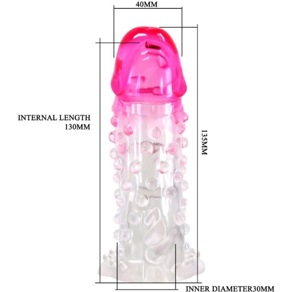 PRETTY LOVE - GAINE D'AGRANDISSEMENT RÉALISTE WILFORD AVEC PÉNIS EN RELIEF ROSE-PRETTY LOVE-sextoys-lingerie-bdsm-hygiène-sexshop