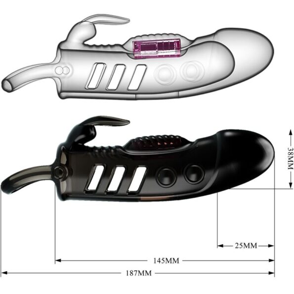 PRETTY LOVE - GAINE PÉNISIENNE SLOANE LAPIN NOIR-PRETTY LOVE-sextoys-lingerie-bdsm-hygiène-sexshop