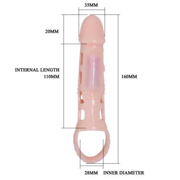 PRETTY LOVE - HOUSSE DEXTENSION DE PÉNIS HARRISON AVEC VIBRATION ET SANGLE 13.5 CM-PRETTY LOVE MALE-sextoys-lingerie-bdsm-hygiène-sexshop