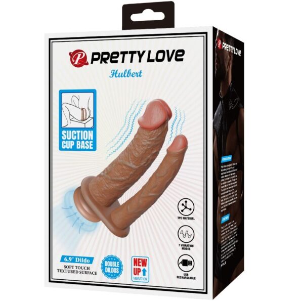 PRETTY LOVE - HULBERT DOUBLE GODE RÉALISTE AVEC VIBRATION MULATO-PRETTY LOVE-sextoys-lingerie-bdsm-hygiène-sexshop