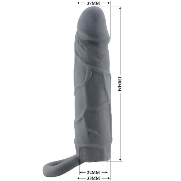 PRETTY LOVE - MANCHON DE PÉNIS EN PEAU RÉALISTE GRIS FONCÉ-PRETTY LOVE-sextoys-lingerie-bdsm-hygiène-sexshop